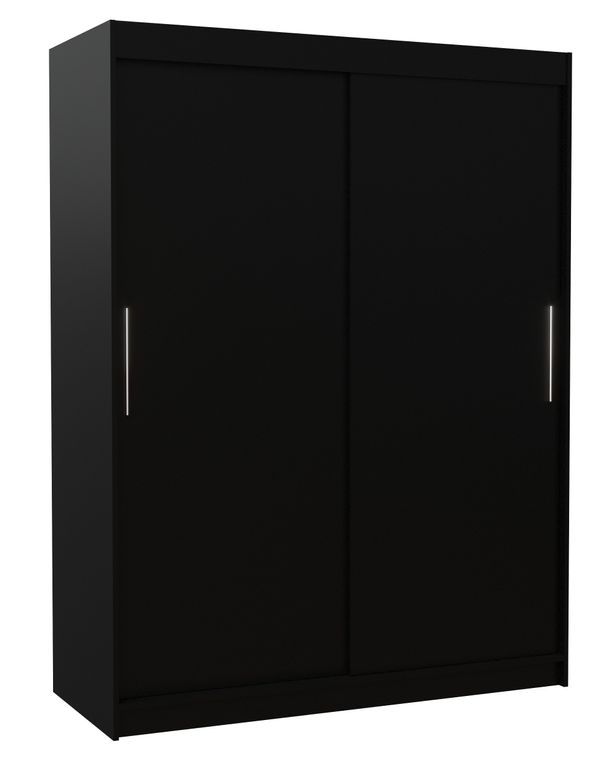 Armoire de chambre à coucher noir 2 portes coulissantes Douva 150 cm - Photo n°1