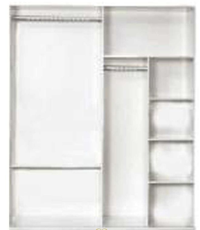 Armoire de chambre design 4 portes battantes bois laqué blanc Turin 181 cm - Photo n°4