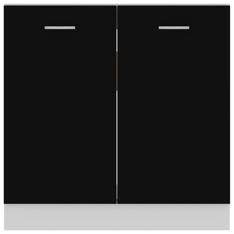 Armoire de cuisine Noir 80x46x81,5 cm - Photo n°7