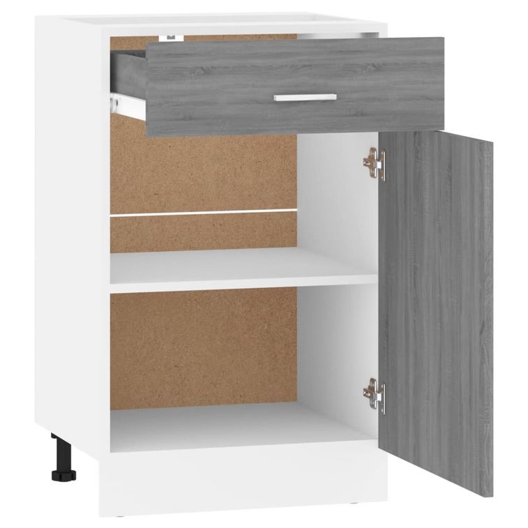 Armoire de plancher à tiroir Sonoma gris 50x46x81,5 cm - Photo n°7