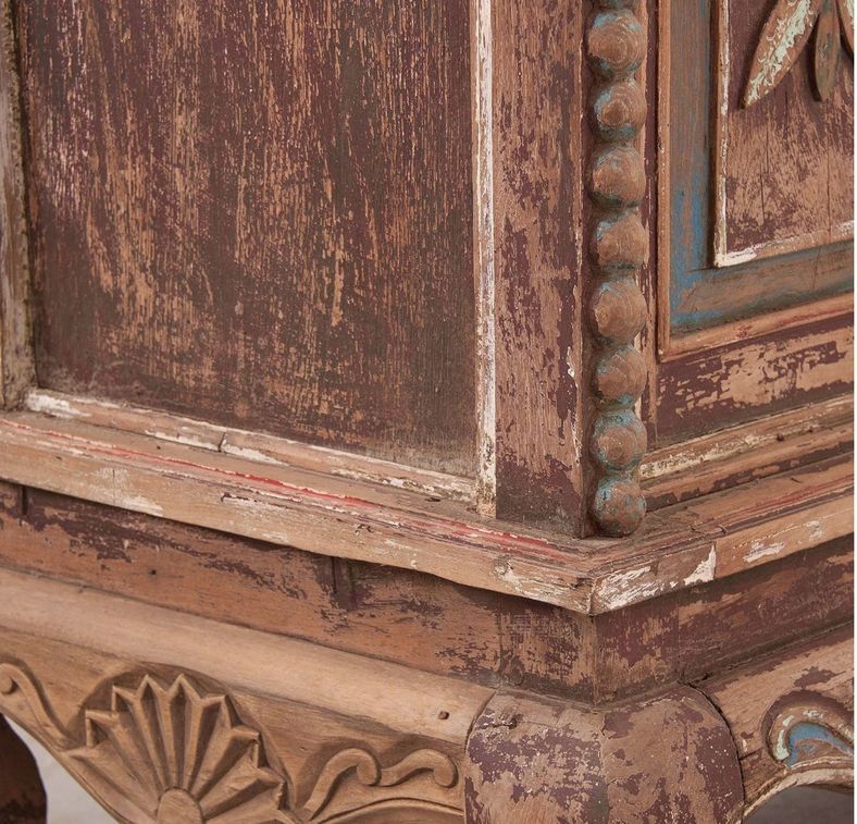 Armoire de rangement style oriental bois antique multicolore kediri - Photo n°4