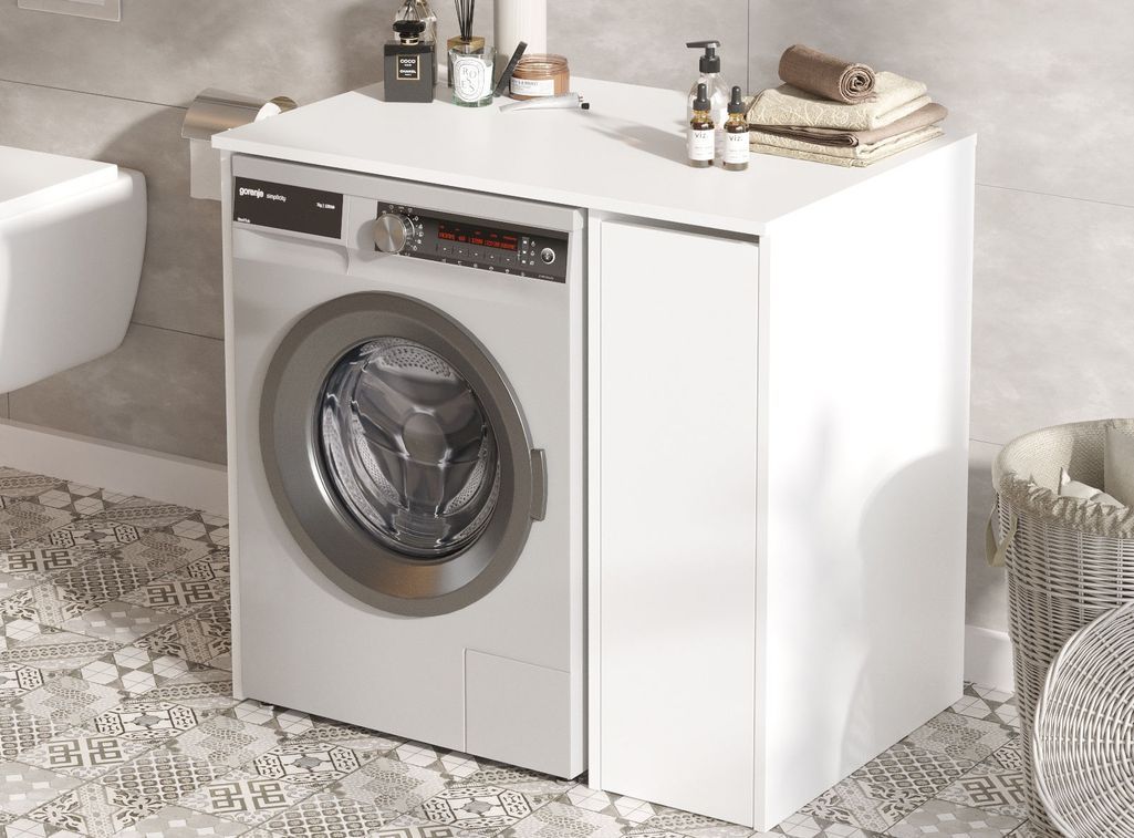 Fmd meuble pour machine à laver avec espace de rangement blanc 913-001 - La  Poste