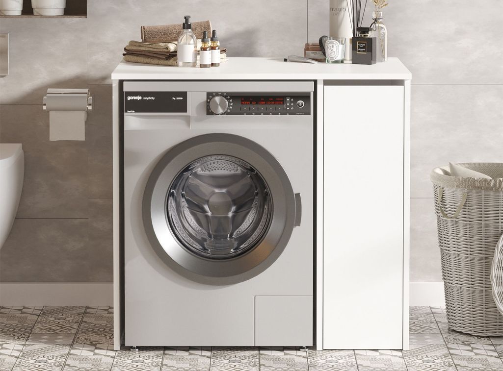 Fmd meuble pour machine à laver avec espace de rangement blanc 913-001 - La  Poste