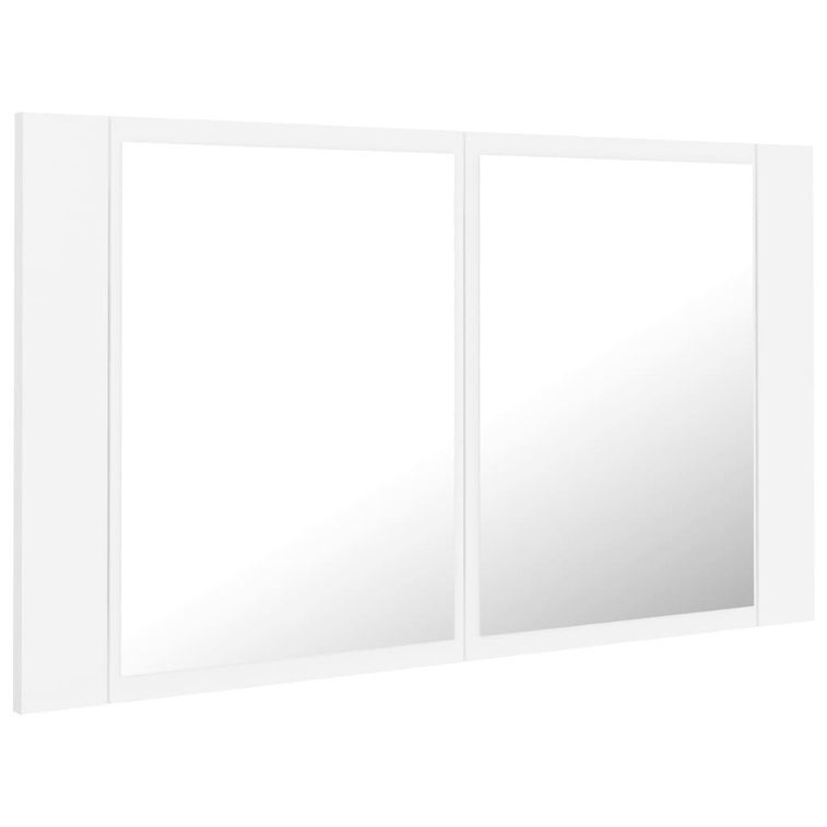 Armoire de salle de bain à miroir à LED Blanc 80x12x45 cm - Photo n°8