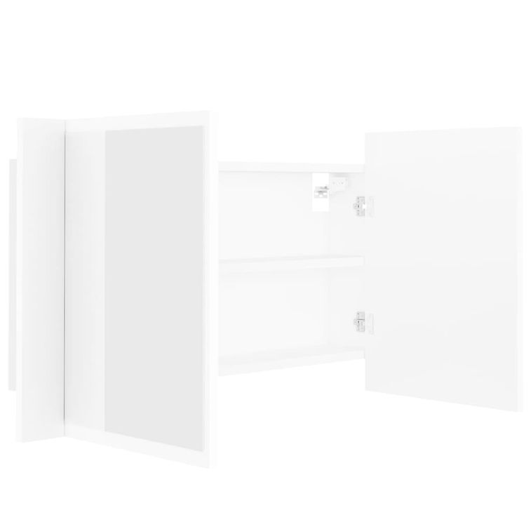 Armoire de salle de bain à miroir à LED Blanc 80x12x45 cm - Photo n°11