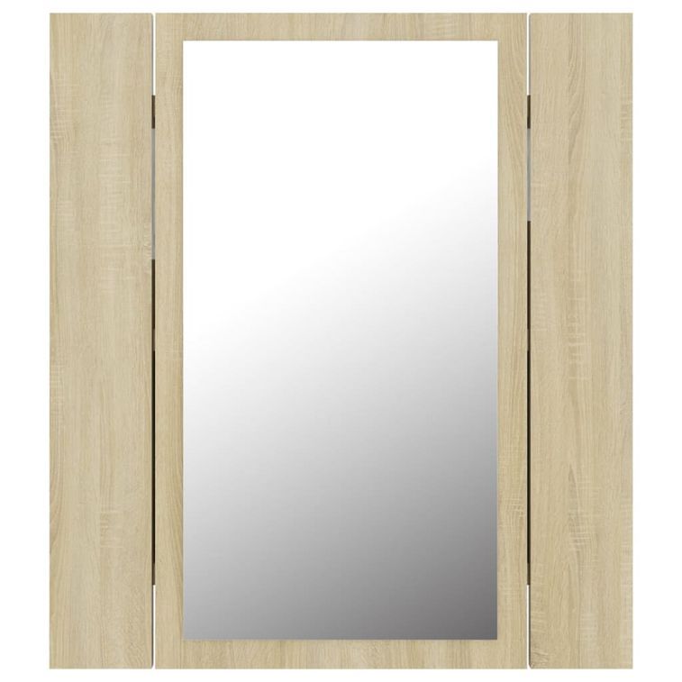 Armoire de salle de bain à miroir à LED Chêne sonoma 40x12x45cm - Photo n°9