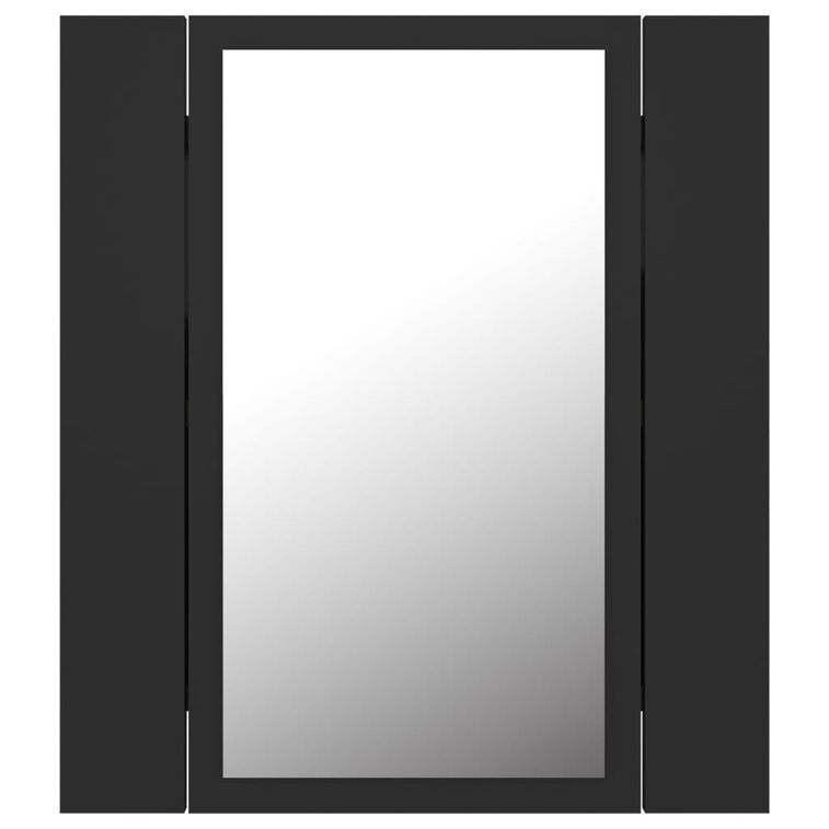 Armoire de salle de bain à miroir à LED Gris 40x12x45 cm - Photo n°9