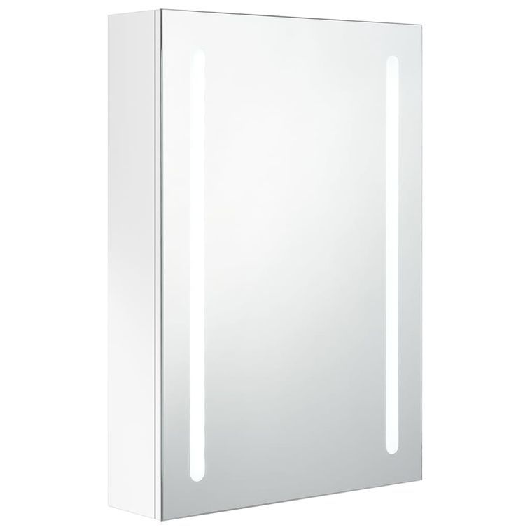 Armoire de salle de bain à miroir LED Blanc brillant 50x13x70cm 2 - Photo n°1