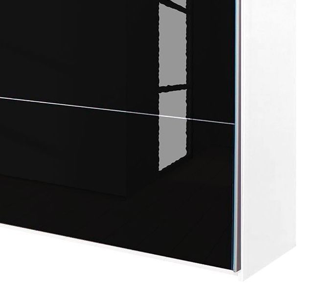 Armoire design 2 portes coulissantes verre teinté noir Luxia - Photo n°6