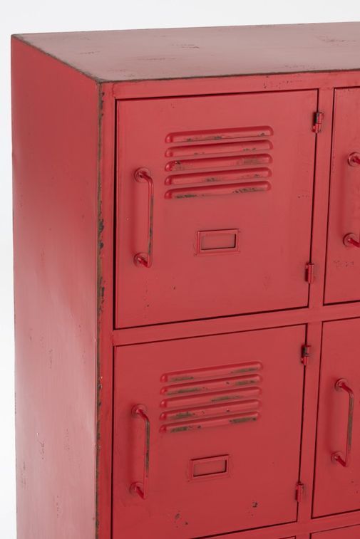 Armoire industrielle 9 tiroirs métal rouge Viho L 86 cm - Photo n°6