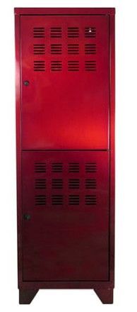 Armoire métal rouge vernis 2 portes 2 portes avec serrures à loquet Box 134 cm - Photo n°3