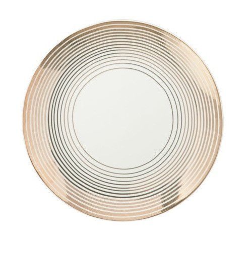 Assiette céramique blanc et doré Narsh D 21 cm - Photo n°2