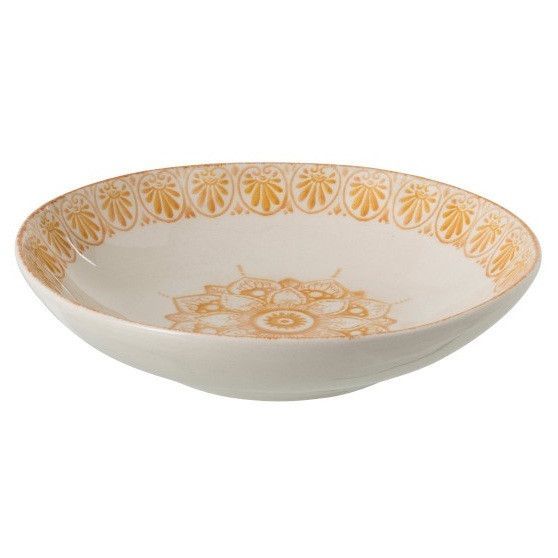 Assiette céramique blanc et jaune Nayra D 23 cm - Photo n°1