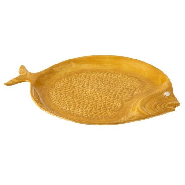 Assiette poisson céramique jaune Nayra - Lot de 6 - Photo n°1