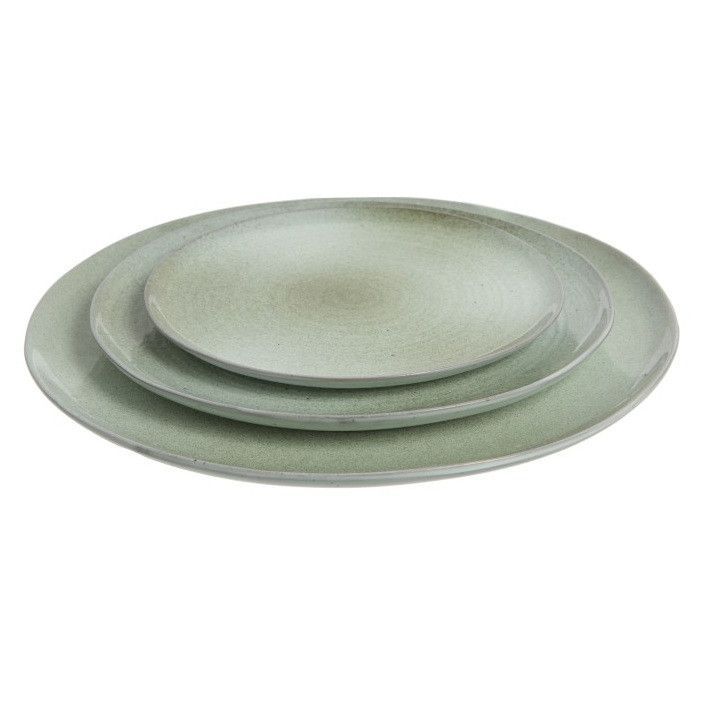 Assiette ronde porcelaine vert menthe Uchi D 34 cm - Photo n°2