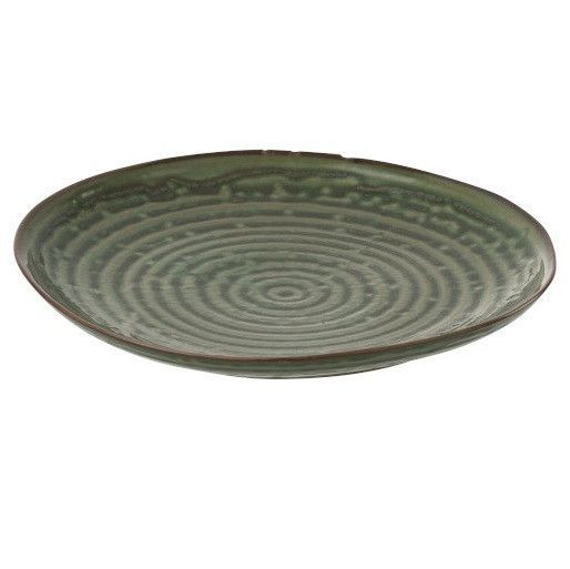 Assiette ronde porcelaine verte Verde D 20 cm - Photo n°1