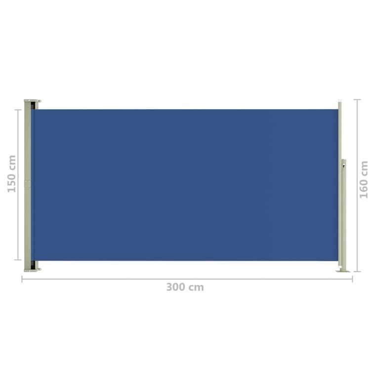 Auvent latéral rétractable de patio 160x300 cm Bleu 2 - Photo n°8
