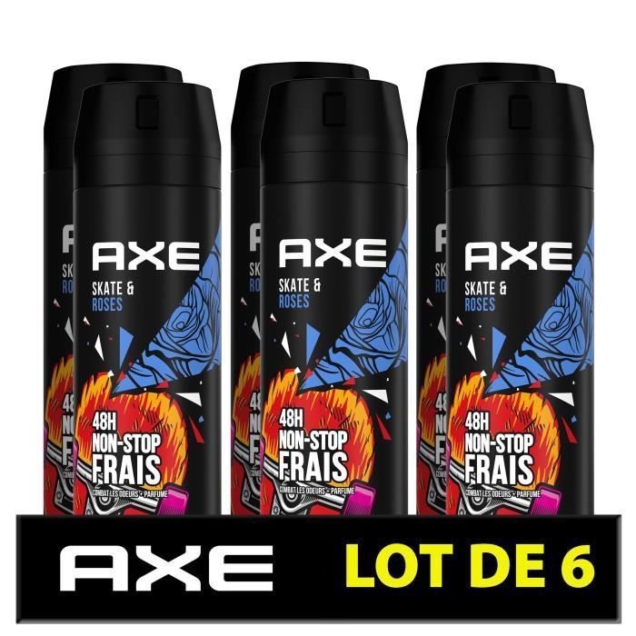 AXE Déodorant Homme Skate & Roses Bodyspray - 48h de Fraîcheur Non-Stop - Antibactérien - Lot de 6 x 200 ml - 1,2 L - Photo n°1