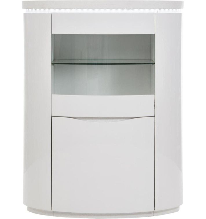Bahut design laqué blanc à led Eklips 106 cm - Photo n°1