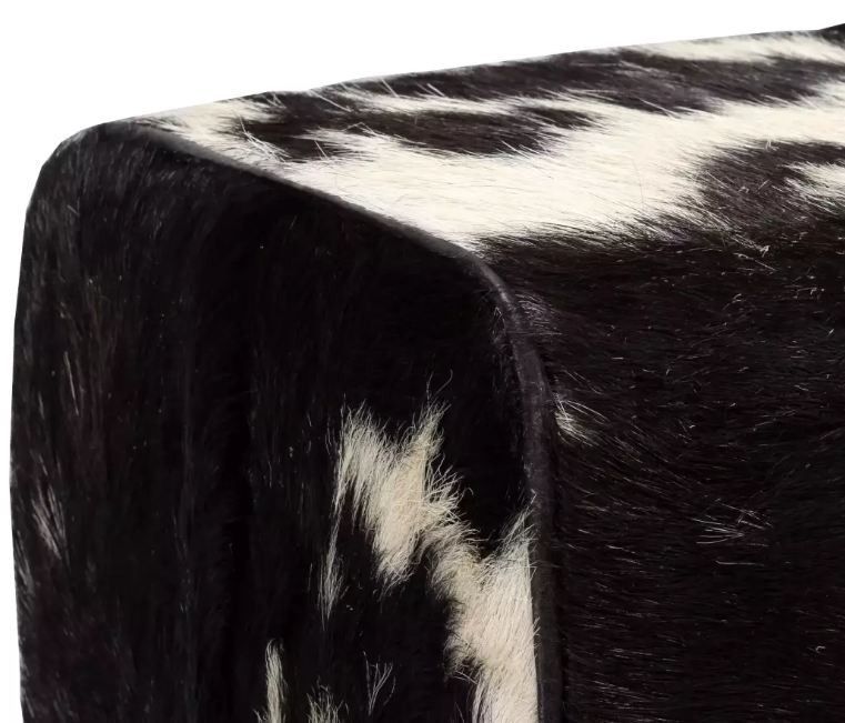 Banc assise peau de chèvre et pieds bois foncé Pua 160 cm - Photo n°6