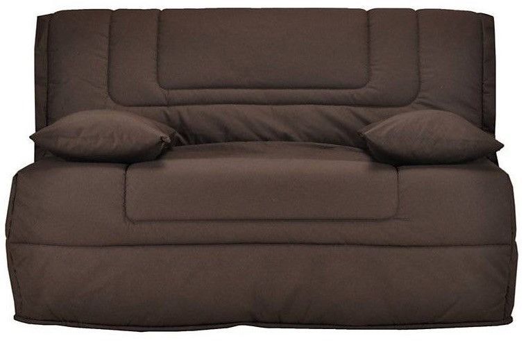 Banquette BZ marron 140x190 cm Bultex 12 cm avec tiroir Bounty - Photo n°1
