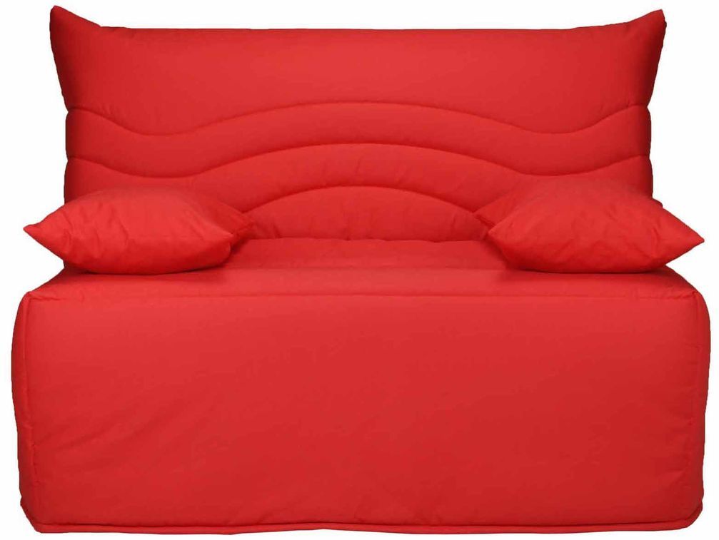 Banquette BZ tissu 140x200 cm avec coffre de rangement matelas 12 cm Brioca - Photo n°1