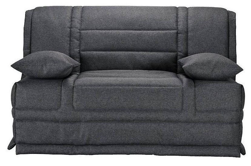 Banquette BZ tissu anthracite 140x200 cm matelas 12 cm Venus - Photo n°1