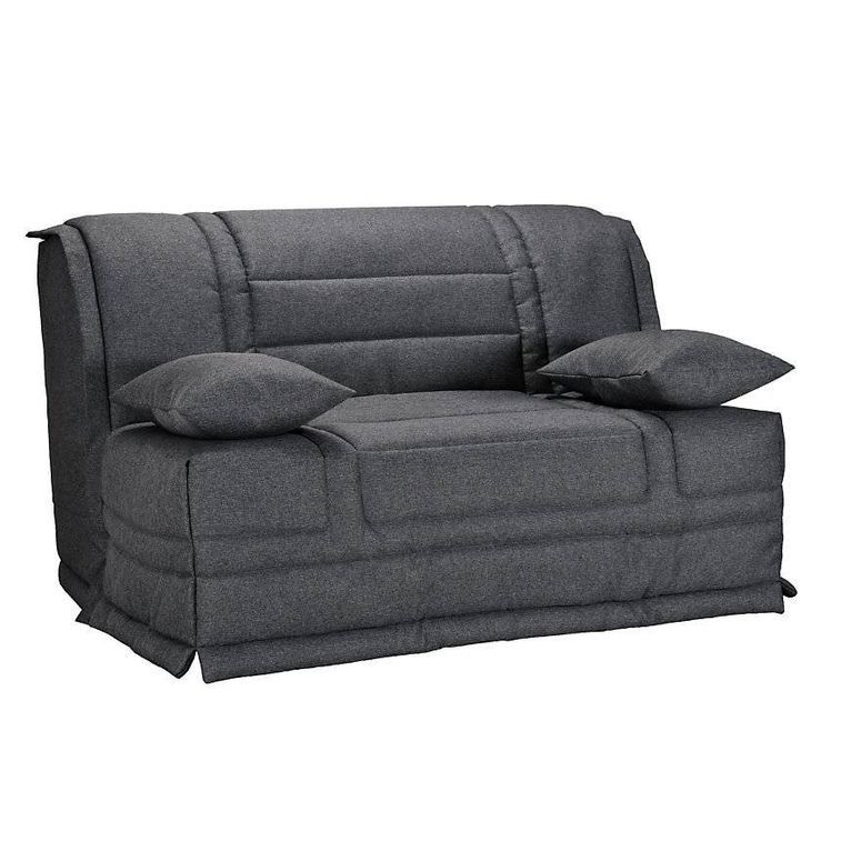 Banquette BZ tissu anthracite 140x200 cm matelas 12 cm Venus - Photo n°2