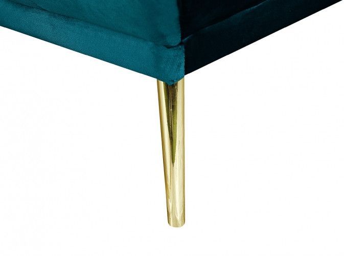 Banquette lit design velours vert canard et pied metal doré Florence - Photo n°6