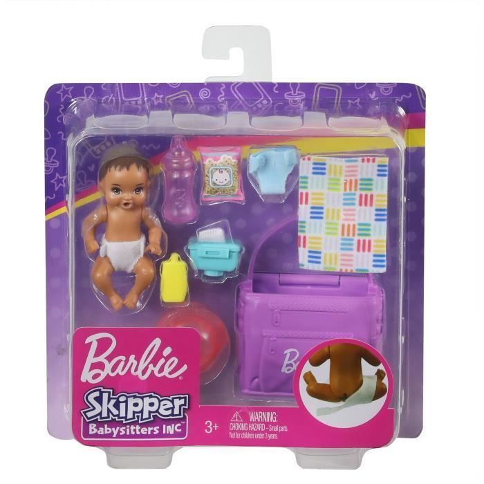 Barbie bébé et accessoires de toilette - ghv86 - coffret poupée