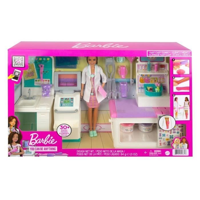 Barbie - Coffret Clinique de Barbie avec poupée Docteur brune et plus de 30 éléments et accessoires - Poupée Mannequin - Des 3 ans - Photo n°5