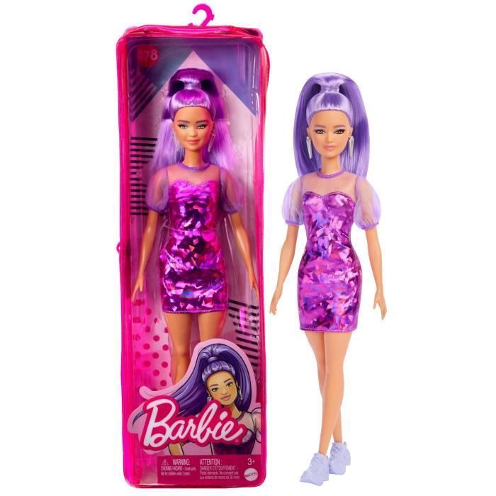 Barbie Fashionista Robe Violette - Poupée - Photo n°1