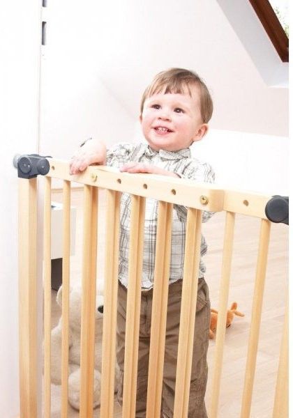 Barrière de sécurité bébé bois massif clair Baby Lock Premium - Photo n°2