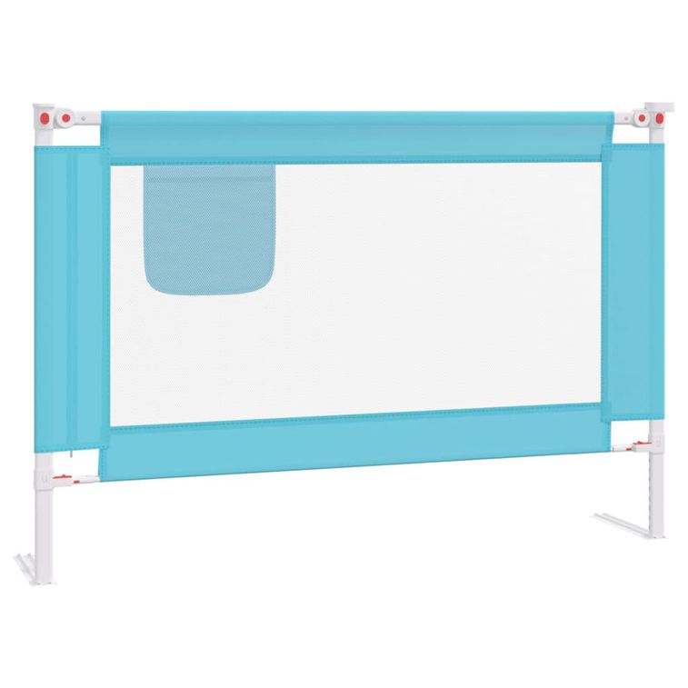 Barrière de sécurité de lit d'enfant Bleu 100x25 cm Tissu - Photo n°2