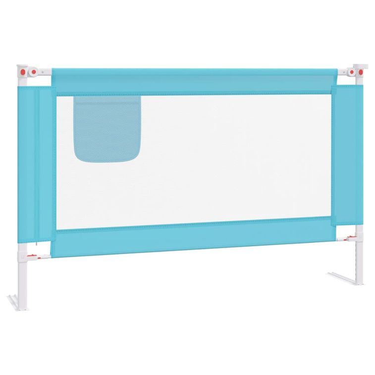 Barrière de sécurité de lit d'enfant Bleu 120x25 cm Tissu - Photo n°2