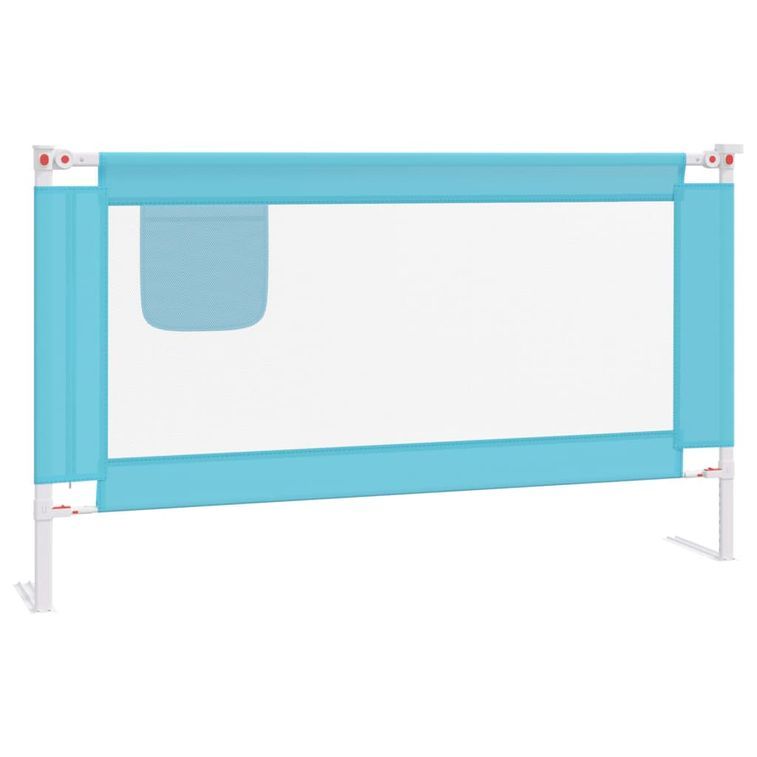 Barrière de sécurité de lit d'enfant Bleu 140x25 cm Tissu - Photo n°2