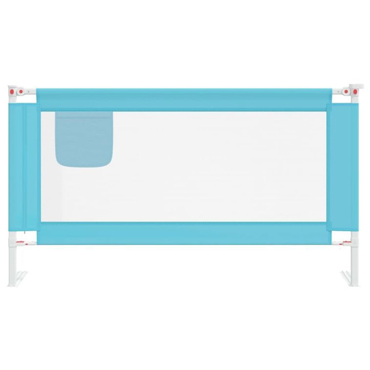Barrière de sécurité de lit d'enfant Bleu 150x25 cm Tissu - Photo n°3