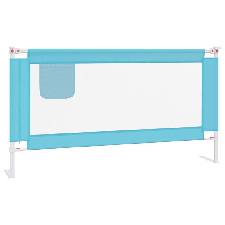 Barrière de sécurité de lit d'enfant Bleu 160x25 cm Tissu - Photo n°2
