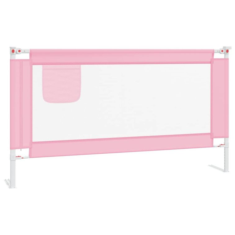 Barrière de sécurité de lit d'enfant Rose 150x25 cm Tissu - Photo n°2