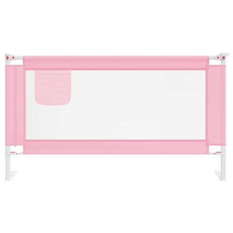 Barrière de sécurité de lit d'enfant Rose 150x25 cm Tissu - Photo n°3