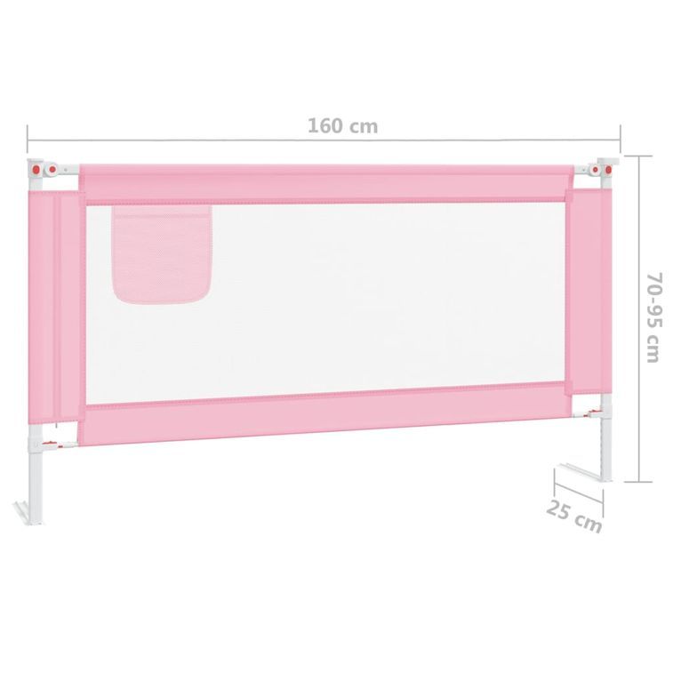 Barrière de sécurité de lit d'enfant Rose 160x25 cm Tissu - Photo n°8