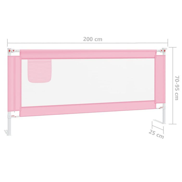 Barrière de sécurité de lit d'enfant Rose 200x25 cm Tissu - Photo n°8