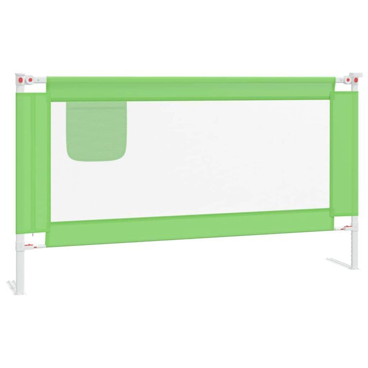 Barrière de sécurité de lit d'enfant Vert 150x25 cm Tissu - Photo n°2