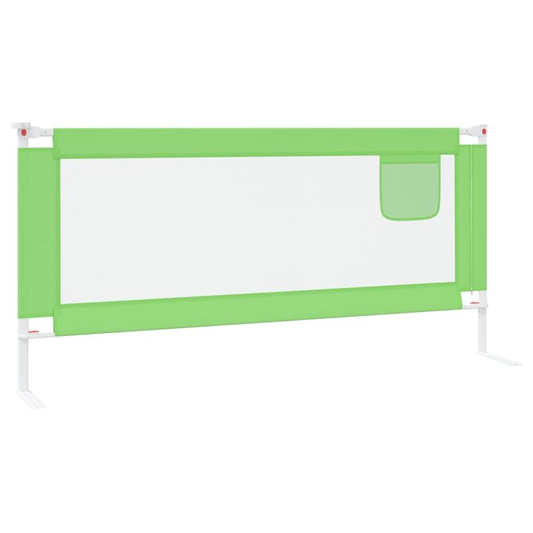 Barrière de sécurité de lit d'enfant Vert 200x25 cm Tissu - Photo n°4