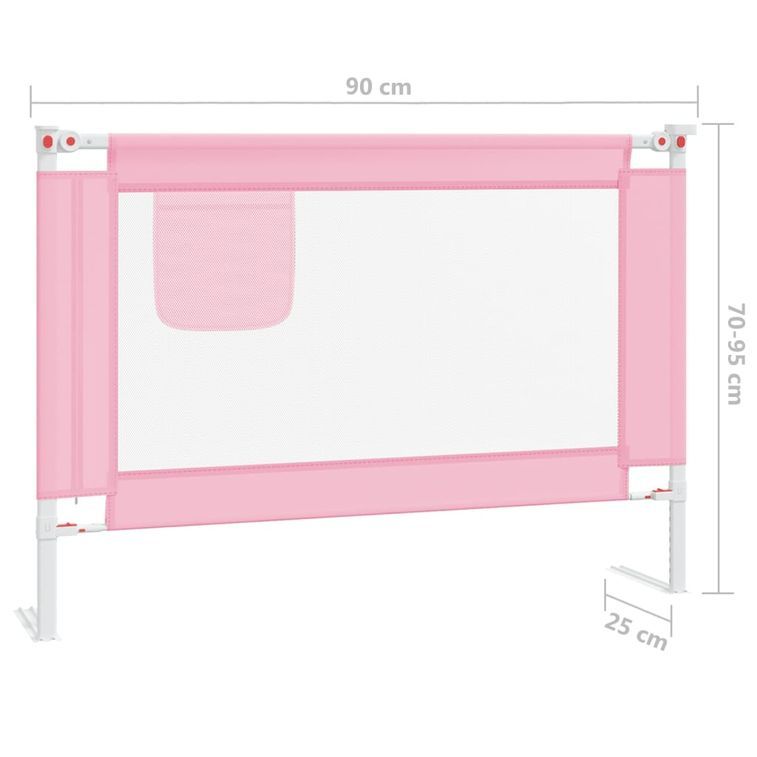 Barrière de sécurité de lit enfant Rose 90x25 cm Tissu - Photo n°8