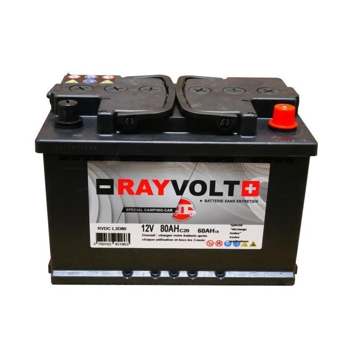 Batterie a décharge lente RAYVOLT 12V 80AH - Photo n°1
