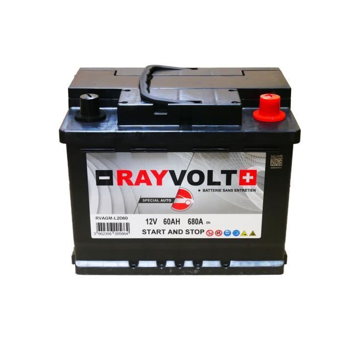 Batterie Auto RAYVOLT START-STOP EFB L2D60 12V 60AH 540A - Photo n°1