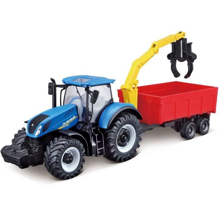 BBURAGO - 1/43 COLLECTION FERME - Tracteur New Holland + remorque a friction - Photo n°3