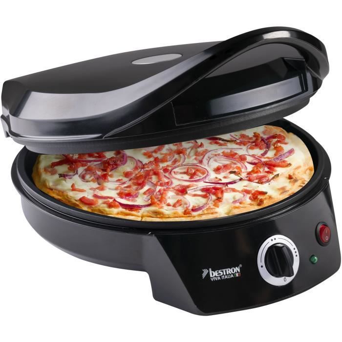 Bestron Four a pizza électrique, pour pizza faite maison ou surgelée, jusqu'a Ø 27cm, 1800 Watts, Couleur: noir - Photo n°1
