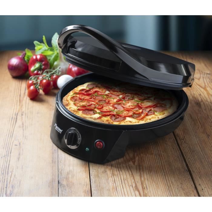Bestron Four a pizza électrique, pour pizza faite maison ou surgelée, jusqu'a Ø 27cm, 1800 Watts, Couleur: noir - Photo n°2